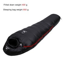 극 동계 구스다운 침낭 거위털 백패킹 이불 텐트용 보용 덕 다운 오리털 160, 850g 블랙