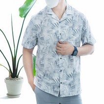 남성 하와이안 빅사이즈 바캉스 캐쥬얼 휴가 반팔 셔츠_HWI2307TO9