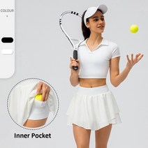 테니스원피스 골프원피스 테니스 운동복 배드민턴 의류 여성 솔리드 컬러 통기성 skort