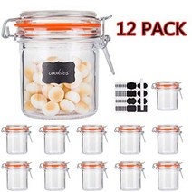 Glass Jars With Airtight Lids Encheng Mason Jars 8 oz Glass Jars With Leak Proof Rubber Gasket 250ml, 1