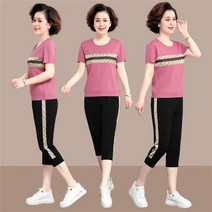 가은무역 TZ071570 여름 여름 엄마옷 40대 50대 60대 트레이닝 츄리닝세트 반팔티 티셔츠 반바지