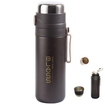 마법병 수통 500ml 직접 마시는 컵 스테인리스 병 진공 단열 보온 보냉 원터치 서모스 수통 세련된 경량 (커피색)