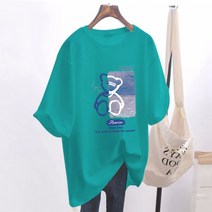 La Chapelle HOMME 면곰 반팔 티셔츠 여성 2022 여름 신작 하의 누락 느슨한 큰 사이즈 미디 길이 상판 인 타이 드 카운터 여성용 핑크 (블루 베어) XL