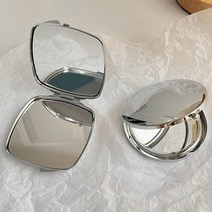 일호장신구 메탈 실버 휴대용 손 거울 국내배송, 메탈실버휴대용손거울(사각)