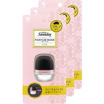 [일본 차량용 방향제] 대량구매 사와데이 차량용 파르팜 로제 탈취 방향제 클립 타입 6ml×3개