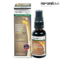 내츄럴플러스 프로폴리스 스프레이 30ml 식약처 식약청 인정 인증 해썹 haccp 폴라보노이드 17mg 항산화 구강 항균작용 프로필렌글리콜 지방산에스테르 건강 관리, 30mlX6개