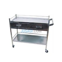 관찰실 중환자실 2단2서랍스틸 드레싱카 국산 트롤리웨건 트롤리수납장 3단, 옵션3  (바핸들) IC-681