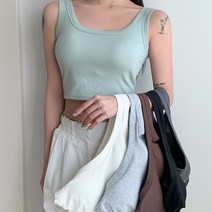 비침없는 캡내장 크롭 레이어드 나시탑 6color