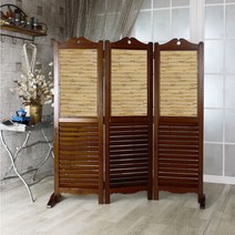 루바 원목 갤러리 파티션 칸막이 접이식 가림막 공간분리 라탄 파티션