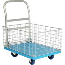 마트 칸막이 운반 카트 바구니 핸드카 접이식 대차, 90*60cm 하중400kg 바퀴6인치