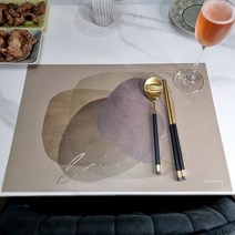 일회용 종이 식탁매트 10P 세트 추상화 브라운.엘라다이닝