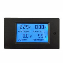 전압계 4in 1 디지털 전류계 전압 전력 에너지 미터 게이지 AC 80-260V 20A 100A 와트 파란색, [01] 20A