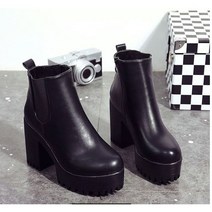 앵글 숏 첼시 여성 키높이 부츠 10cm
