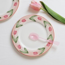 빈티지 시리얼볼 튤립 쓰임 떡볶이 파스타 홈카페 디저트그릇 분식집 그릇 빈티지코렐, 수채분홍튤립골공기/5인치