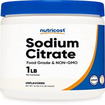 Nutricost Sodium Citrate Powder 1LB (16oz) - Food Grade Non-GMO - Emulsifier Natural Flavor Enhanc, 1