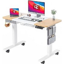 MAIDeSITe 높이 조절 책상 전동 모션데스크 이동식, 오크