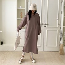 코지일이삼 코지 여자 도토리 오픈 카라넥 일상 트레이닝 롱원피스 (9122862)