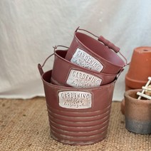 빈티지 양철바스켓 2color 양철통 철제바스켓 철제바구니 양철바구니, 그린 대
