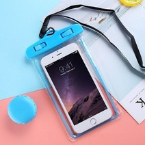 핸드폰방수팩 유니버설 방수 케이스 아이폰 호환 11 x xs 맥스 8 7 6 s 5, 케이스  스트랩, 파란색, 1개