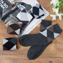 비투비월드 아가일패턴 남성용 중목 양말 5켤레세트/ 정장양말