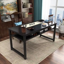 서예 테이블 긴 그림 맞춤형 교육 더블 레이어 컴퓨터 책상 홈 직사각형, 140x60x79cm, L.칠판  블랙 프레임 A타입