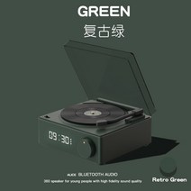 턴테이블 블루투스 스피커 LP 플레이어 레코드 레트로 감성, 레트로 그린