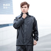 디자인 예쁜 독특한 앞치마 남여공용 초박형 분할 남성용 오토바이 반사 비옷 남성용 및, 검은색, XL