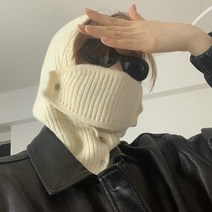 단추바라클라바 일반 발라클라바 캡 캔디 컬러 랩 전체 목 보호 후드 풀오버 버튼 스냅 니트 울 커버 마스, 02 2