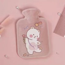 핫팩Cute Soft Velvet Hot Water Bottle Bag for Girls Hand Warmer Heat Pack Belly Relieve Pain Winter, 03 C
