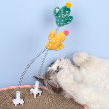 고양이 스크래쳐 스크래치 보드 스프링 선인장 움직이는 장난감, ONE SIZE