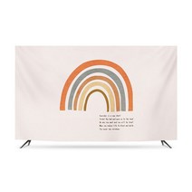 명화 티비 TV 덮개 가리개 인치 종류별 무지개 럭셔리 거실 모니터 먼지 커버 42 55 65 75 액자 풍경 HA11, 48인치 무지개
