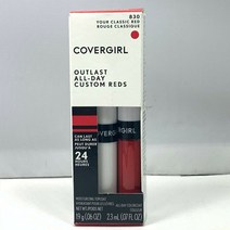 Covergirl Outlast 올데이 립 컬러 위드 탑코트 (.06oz .07oz.), 830 유어 클래식 레드