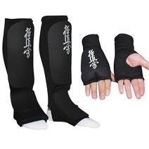 태권도 장갑 발 보호대 가라데 스파링 손 TKD 발목 무술 보호 반 손가락, 검정, 1-XL