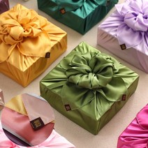 고급 복라벨 예단 보자기 포장 과일 추석 선물용 108x108cm, 브라운