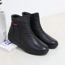 제이슈 소가죽 기모안감 트립 앵클 숏 부츠 3.5cm