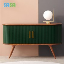 사사가구 클라라 1200 슬라이딩 원목 거실장, 월넛그린