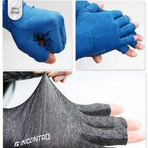 인콘트로 여름 멜란지 쿨소재 스포츠 반장갑 등산 헬스, 남성용 L 파랑색