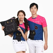 지오코 블랙캣 블루 반팔 티셔츠 배드민턴의류 볼링의류 탁구복