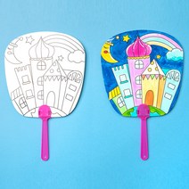 민화샵 종이 무지 캐릭터 부채 플라스틱 만들기 꾸미기, 궁전 SDOPP0137