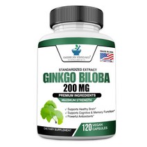 은행추출물 징코빌로바 120캡슐 200mg 은행나무 잎, 1개, 120개