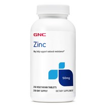 GNC 아연 50mg 250정 (타블렛) Zinc 50 250tabs, 1병, 0.3lb