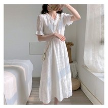 나홀로집 돌잔치엄마 77사이즈 샤랄라 흰색 프릴카라 캉캉 롱 봄 원피스
