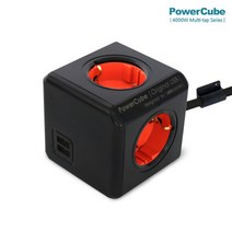 컬러파워큐브 익스텐디드 4구 USB 디자인 멀티탭 1.5m, 블랙컬러, 1개