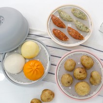 1+1 파스텔 전자렌지 냄비 찜기, 핑크+그레이