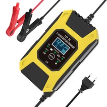 12V 차량용 점프스타터 보조배터리 자동차 응급배터리 시동배터리 배터리 충전기 한국형 코드, 배터리 충전기-12V 옐로우