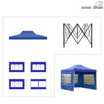 오션웨일 접이식 야외 천막 3x2 ABD-창문형 세트 (지붕+프레임+투명바람막이 4면) 주차 행사용 포장마차 캐노피 천막, (ABD-창문형 세트)블루
