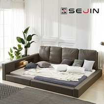 라엘 오픈 패밀리침대프레임만Q+Q, 모카그레이