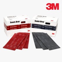 3M 듀러블 플렉스 수세미 스카치 브라이트 64659(VF-적색) 64660(UF-회색) 25매입 연마재 우수한연마력 스커핑작업, (64659)#320~400 VF
