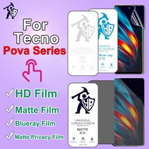 HD 무광 스크린 프로텍터 Tecno Pova Neo 2 3 4 5G 하이드로겔 필름 Shark 10 9 8 7 6 Pro 풀 커버 멤브레인 TPU, [02] 2pcs Anti Blue, [01] Hydrogel Film, [06] Tecno Spark 10 Pro, 1개