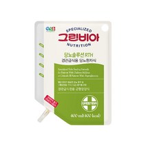 정식품 그린비아 RTH 당뇨솔루션 400ml 20팩 경관급식전용 환자영양식 균형영양식 피딩세트 포함